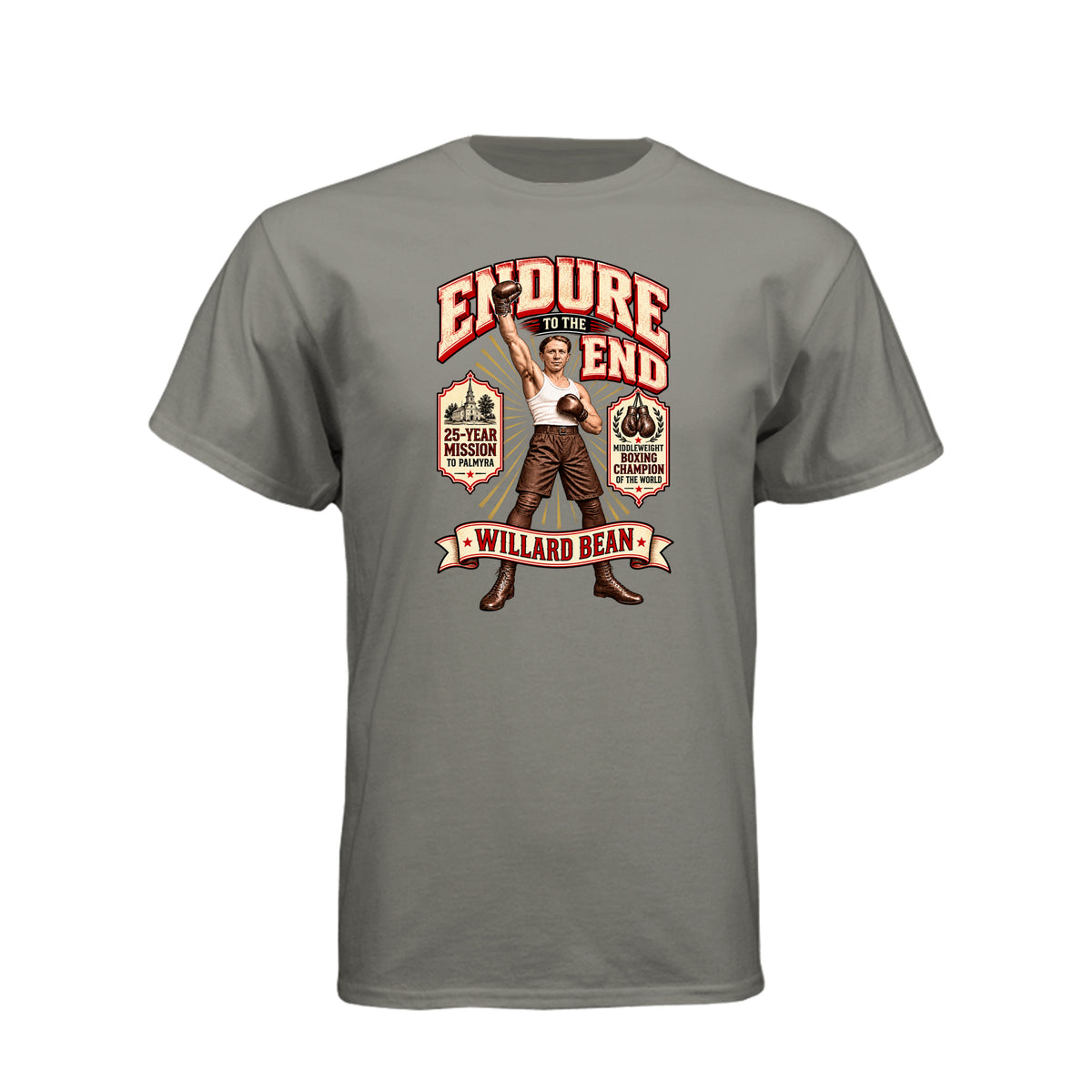 Willard Bean Endure To The End LDS t-shirt featuring Church history figure and endurance message - product view 13