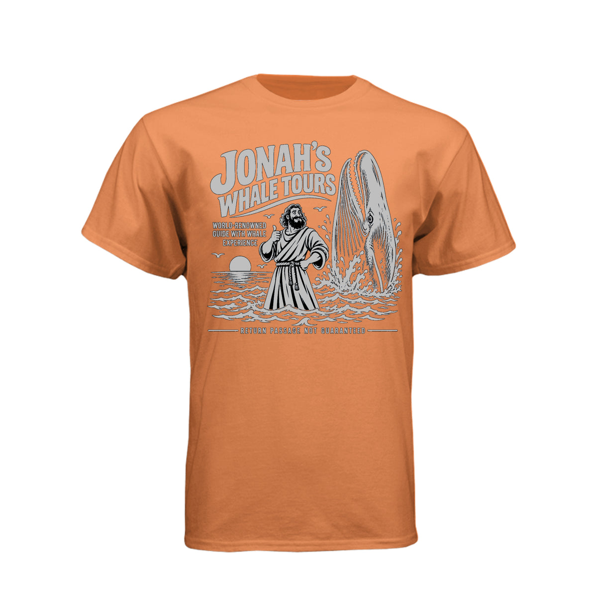 Jonah Whale Tours LDS t-shirt featuring biblical prophet and humor about Jonah and the whale - product view 8