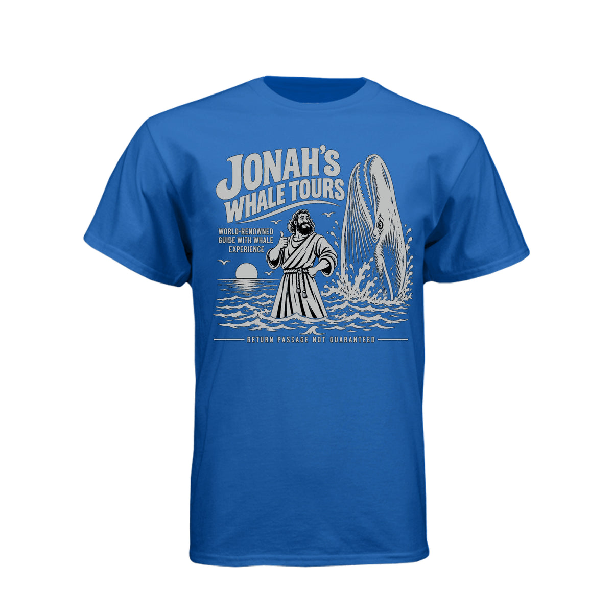 Jonah Whale Tours LDS t-shirt featuring biblical prophet and humor about Jonah and the whale - product view 9