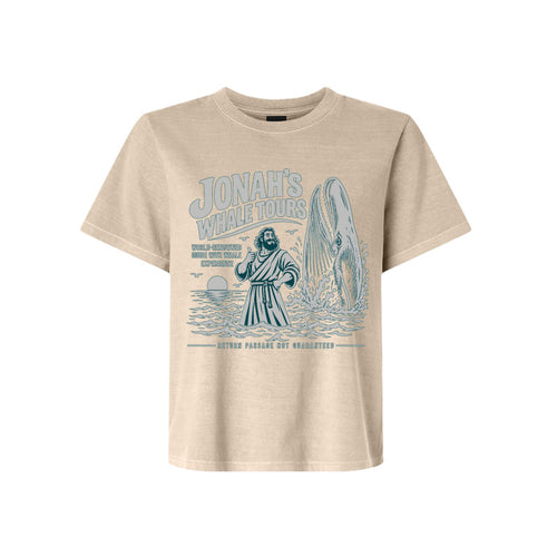 Jonah Whale Tours LDS t-shirt featuring biblical prophet and humor about Jonah and the whale - product view 2