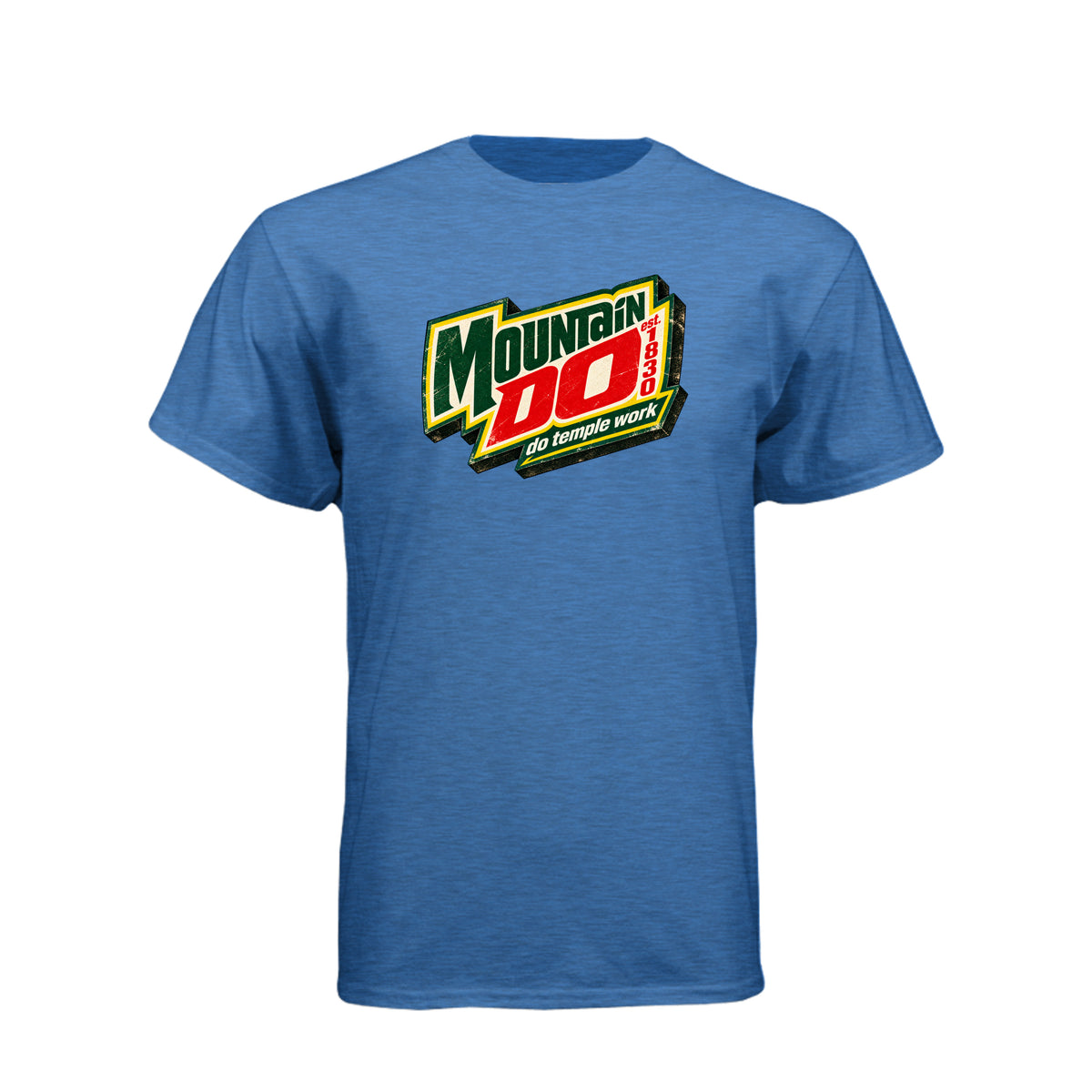 Mountain Do Temple Work LDS t-shirt featuring temple attendance message and humor - product view 3