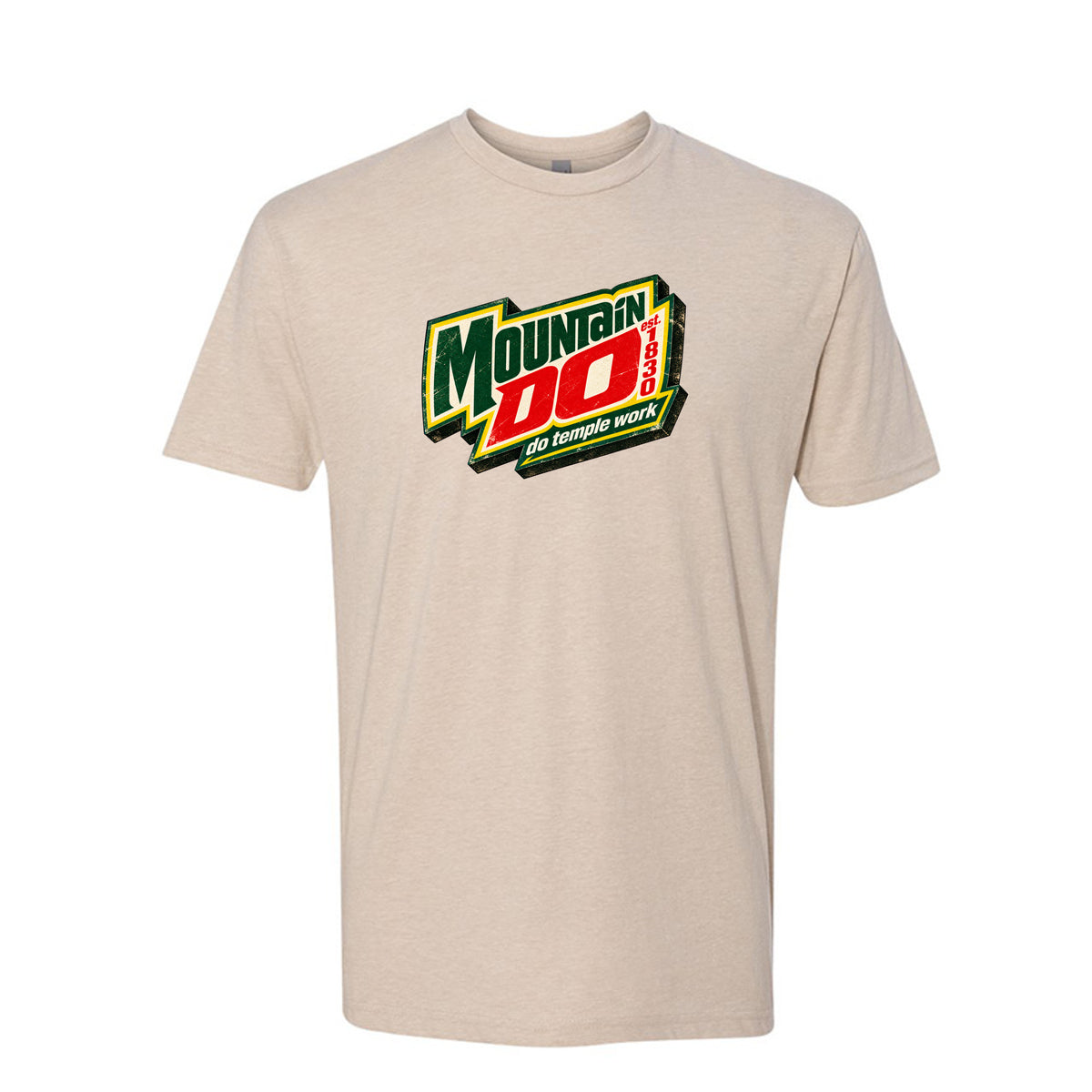 Mountain Do Temple Work LDS t-shirt featuring temple attendance message and humor - product view 4