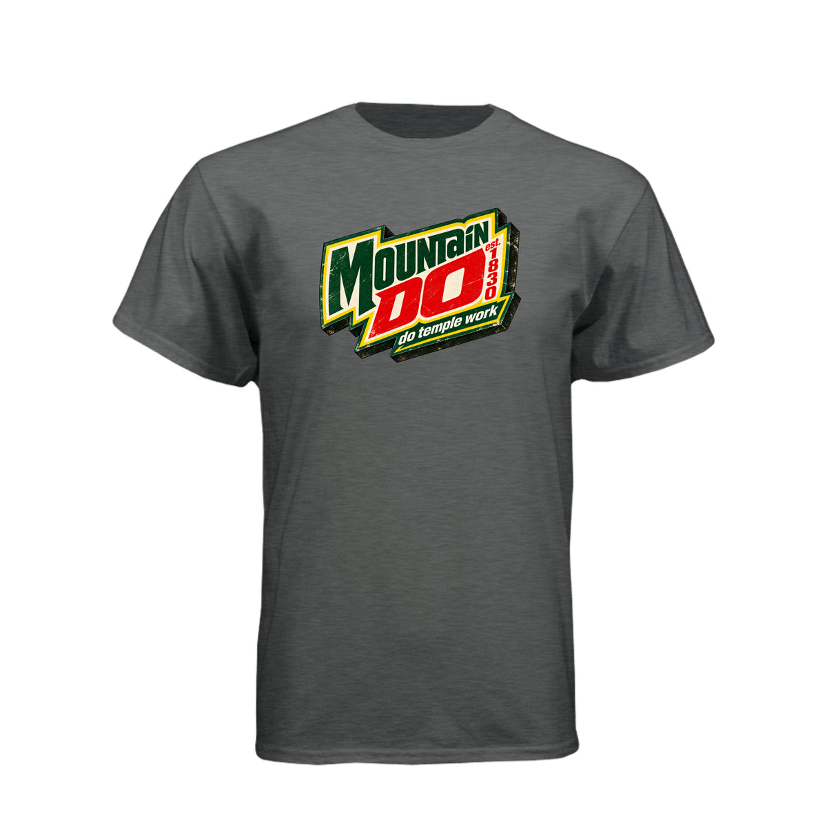 Mountain Do Temple Work LDS t-shirt featuring temple attendance message and humor - product view 5