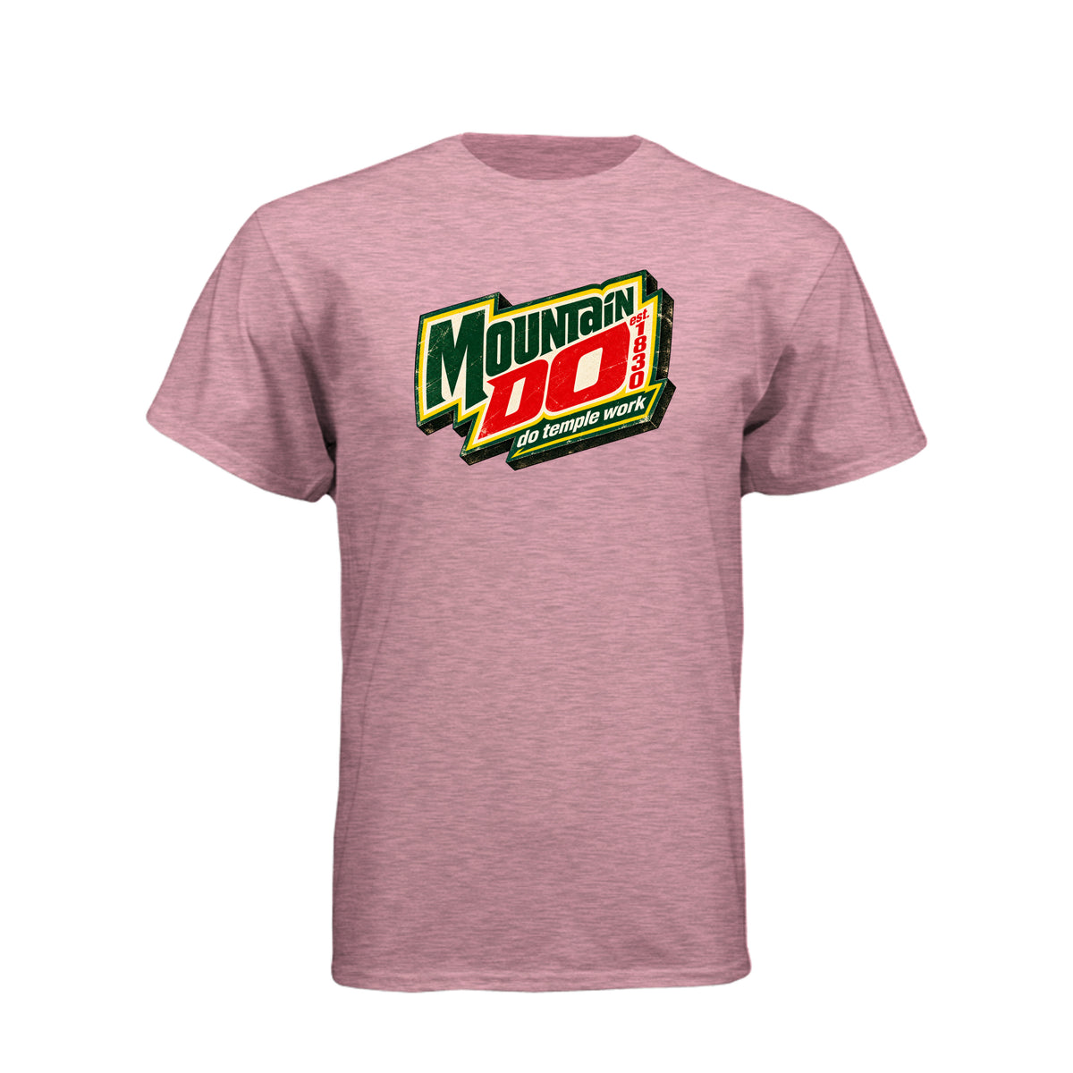 Mountain Do Temple Work LDS t-shirt featuring temple attendance message and humor - product view 6