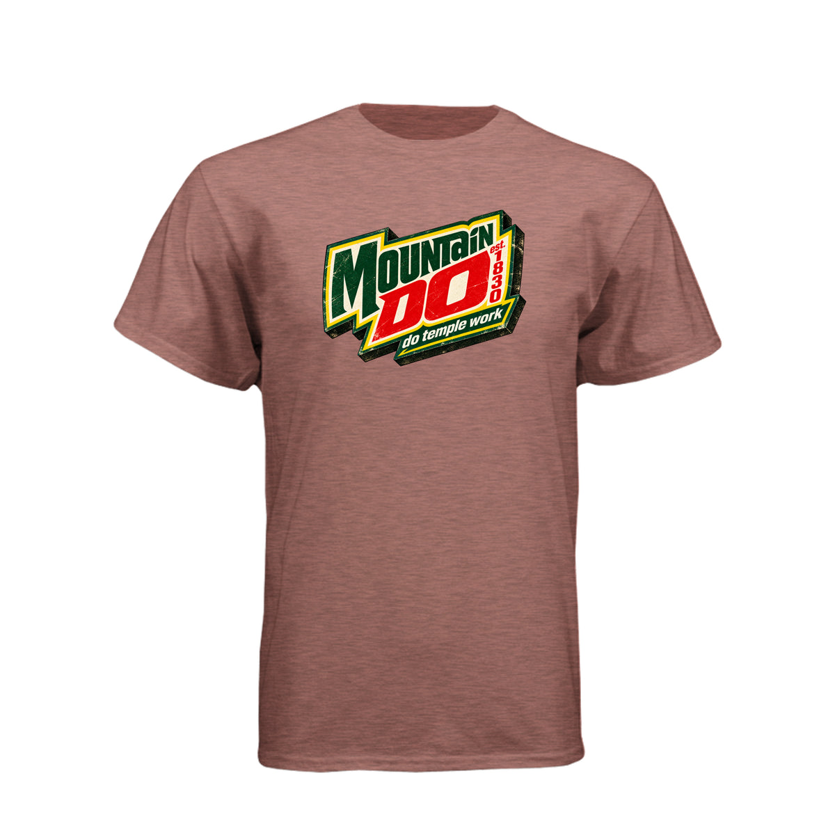 Mountain Do Temple Work LDS t-shirt featuring temple attendance message and humor - product view 7