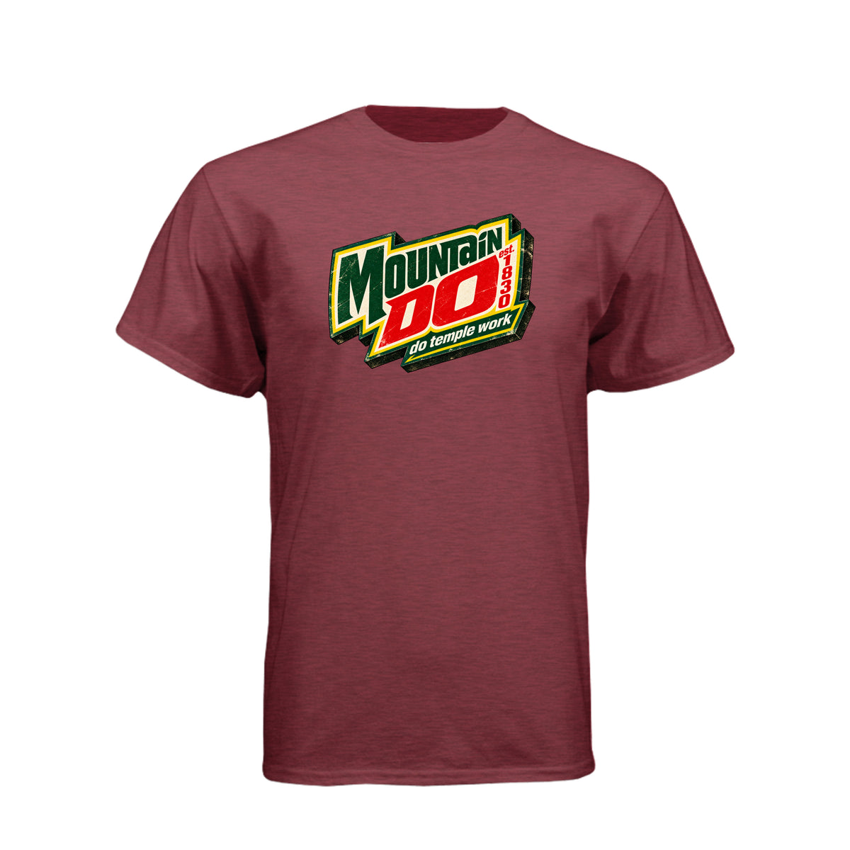 Mountain Do Temple Work LDS t-shirt featuring temple attendance message and humor - product view 8