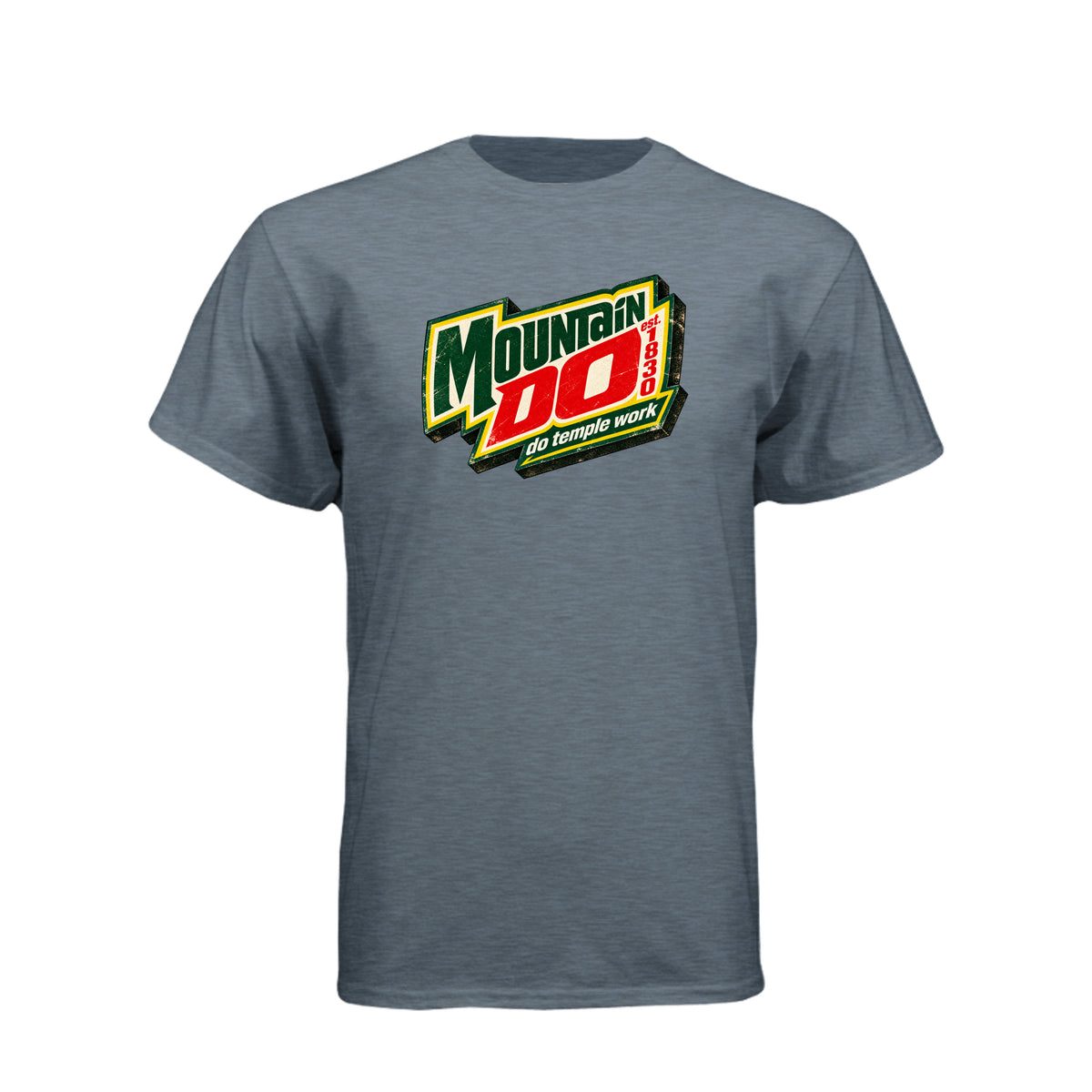 Mountain Do Temple Work LDS t-shirt featuring temple attendance message and humor - product view 9