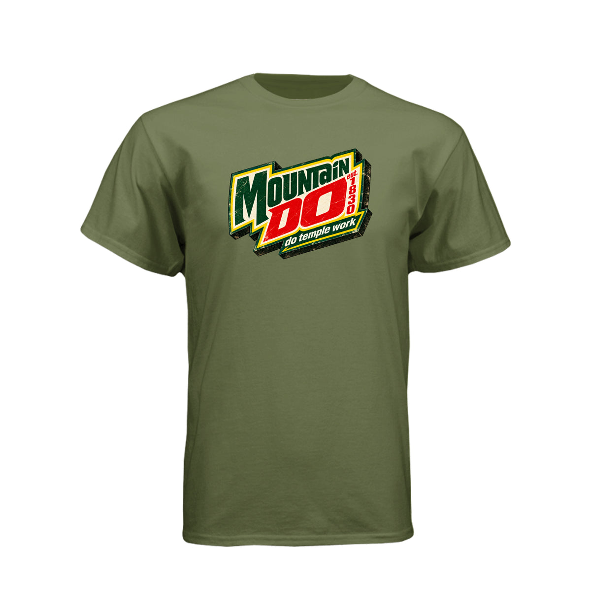 Mountain Do Temple Work LDS t-shirt featuring temple attendance message and humor - product view 12