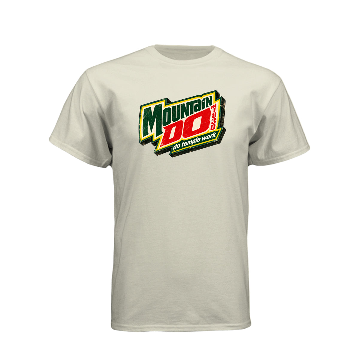 Mountain Do Temple Work LDS t-shirt featuring temple attendance message and humor - product view 13
