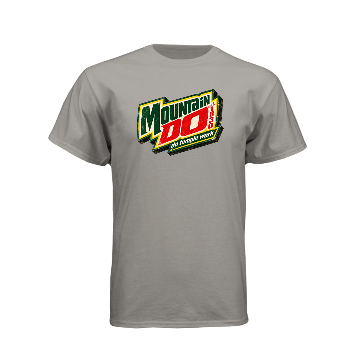 Mountain Do Temple Work LDS t-shirt featuring temple attendance message and humor - product view 14
