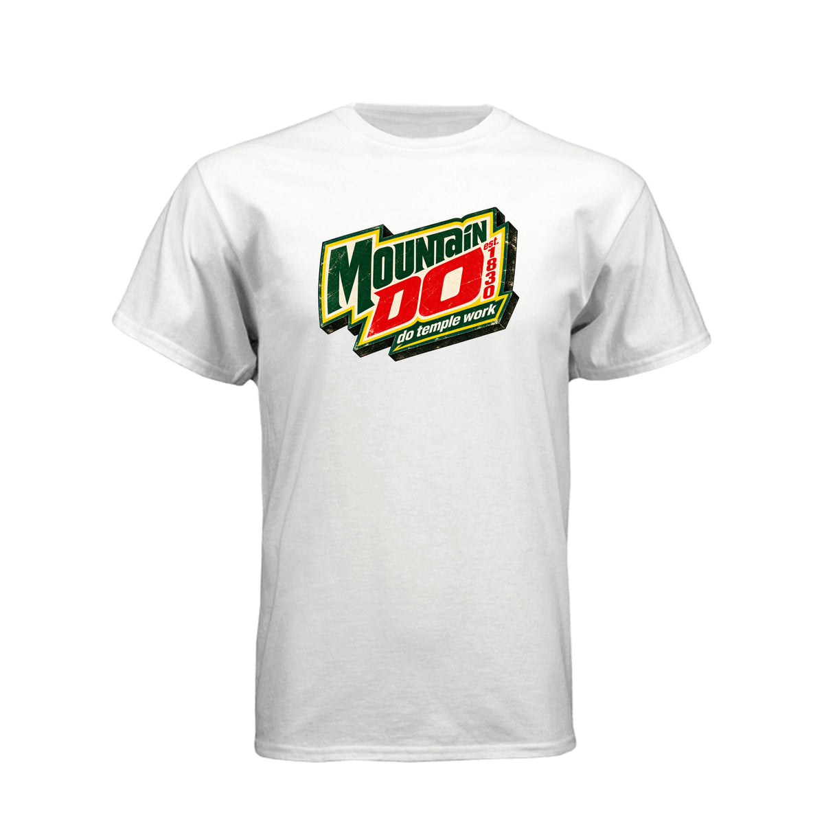 Mountain Do Temple Work LDS t-shirt featuring temple attendance message and humor - product view 15