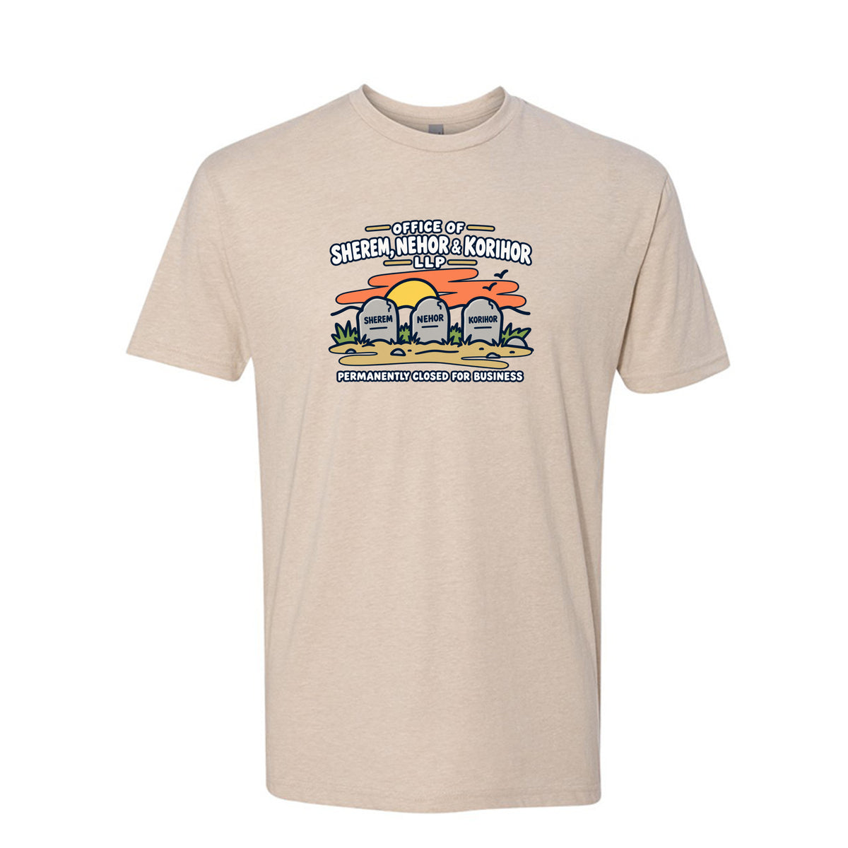 Sherem Nehor Korihor Closed LDS t-shirt featuring Book of Mormon anti-Christ humor about false teachings - product view 4