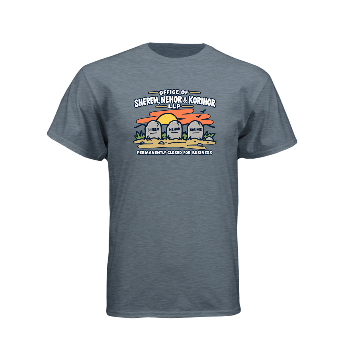 Sherem Nehor Korihor Closed LDS t-shirt featuring Book of Mormon anti-Christ humor about false teachings - product view 9