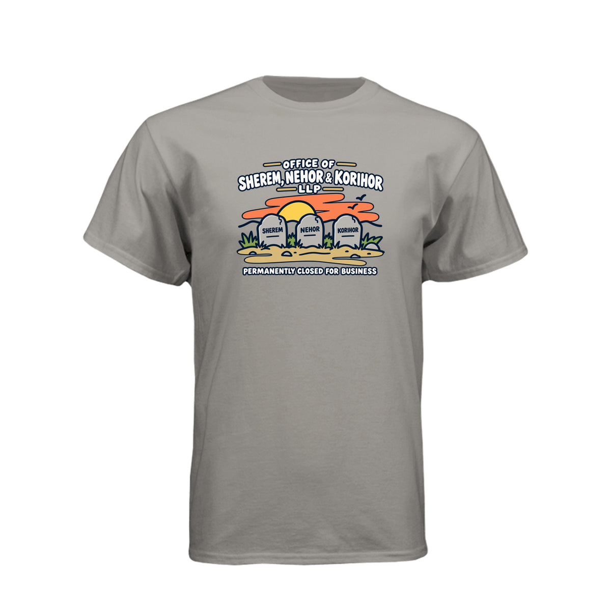 Sherem Nehor Korihor Closed LDS t-shirt featuring Book of Mormon anti-Christ humor about false teachings - product view 14