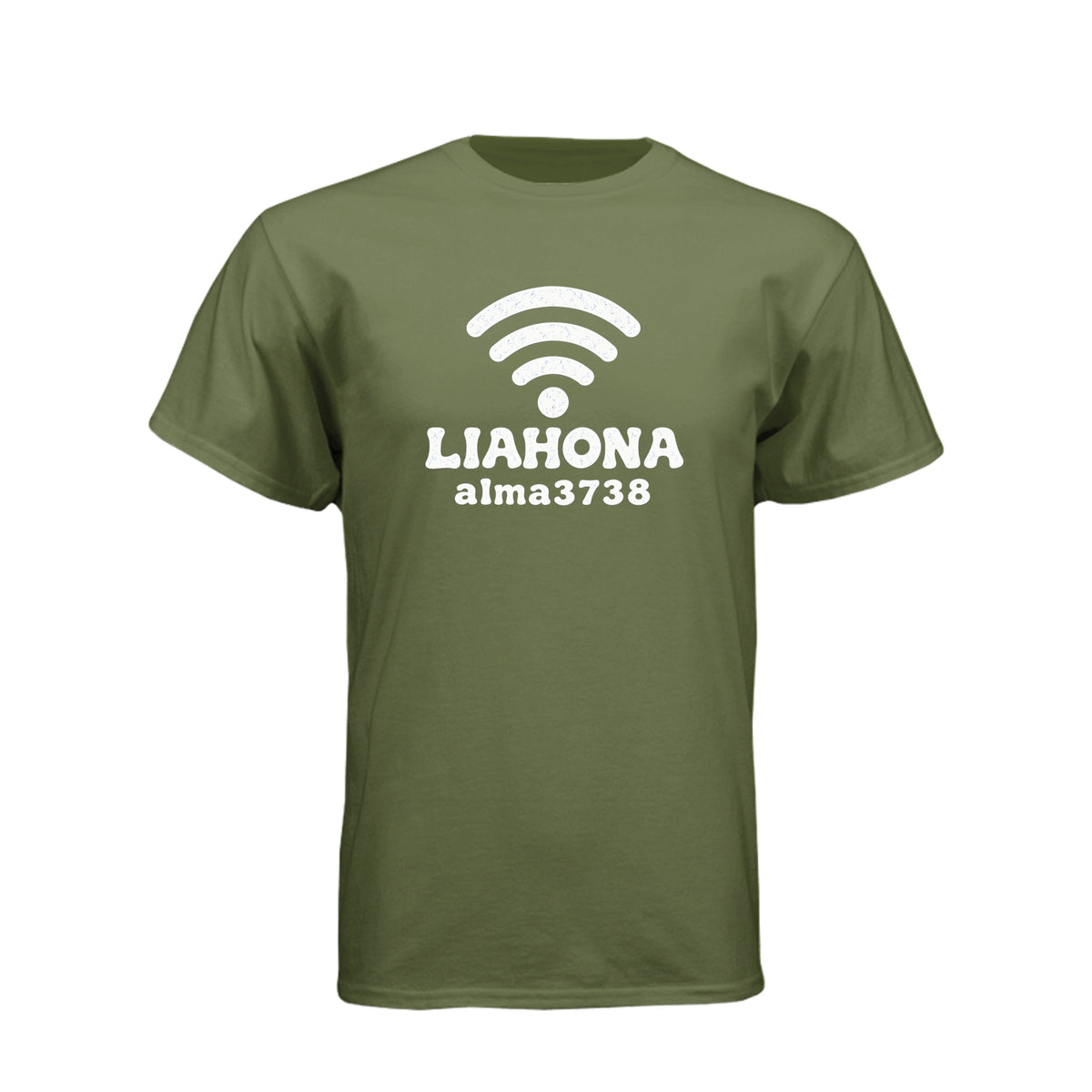Liahona WiFi Alma 37:38 LDS t-shirt featuring Book of Mormon compass and modern humor about spiritual direction - product view 2