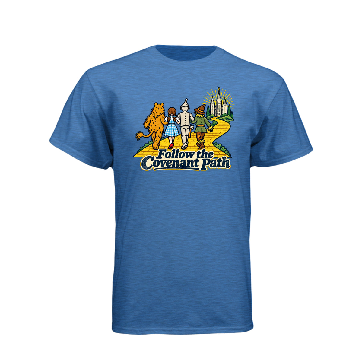 Follow The Covenant Path LDS t-shirt featuring inspirational message about covenant discipleship - product view 3
