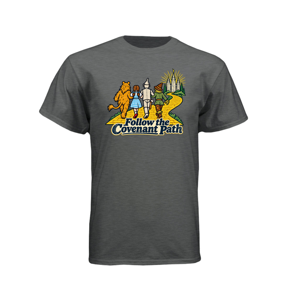 Follow The Covenant Path LDS t-shirt featuring inspirational message about covenant discipleship - product view 5