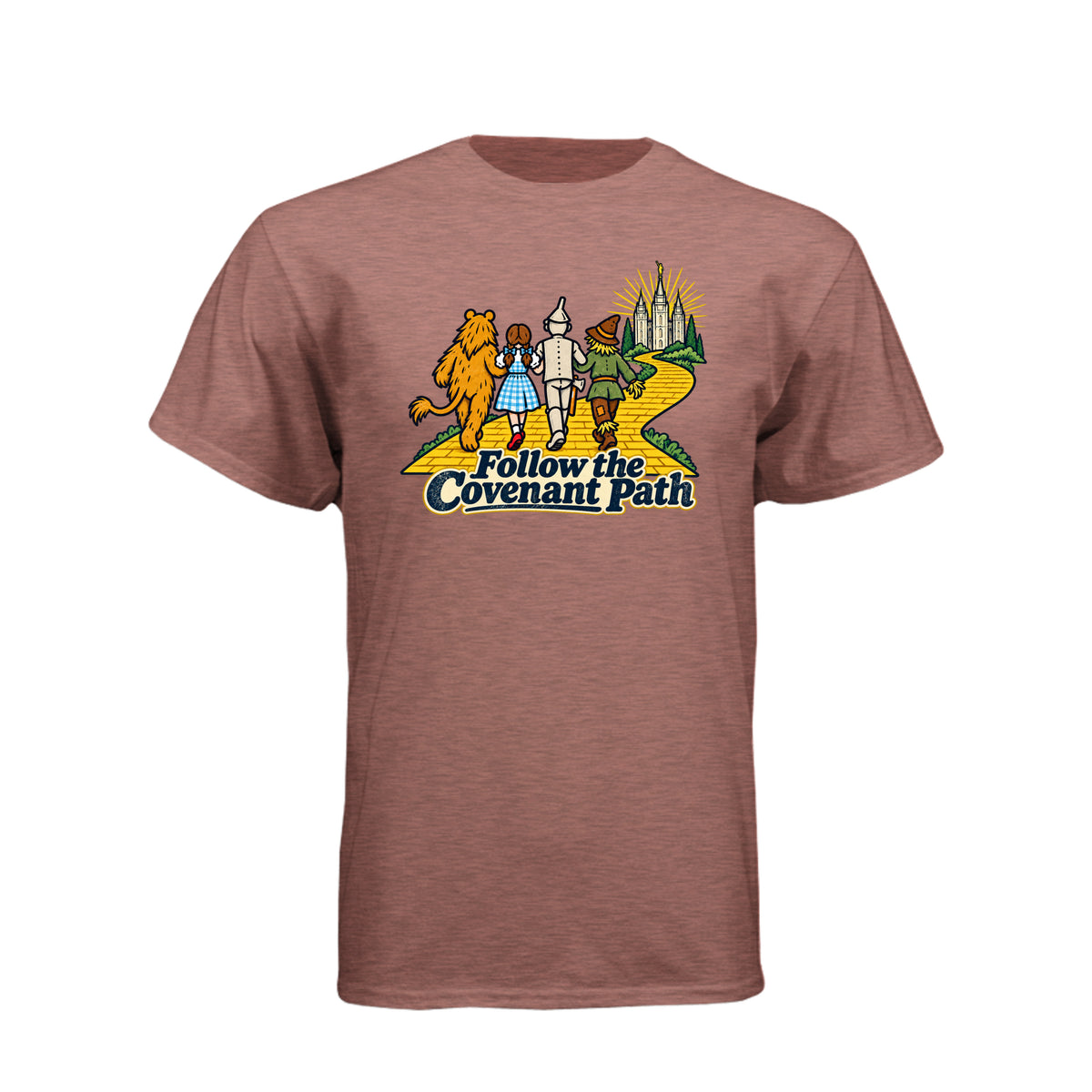 Follow The Covenant Path LDS t-shirt featuring inspirational message about covenant discipleship - product view 7
