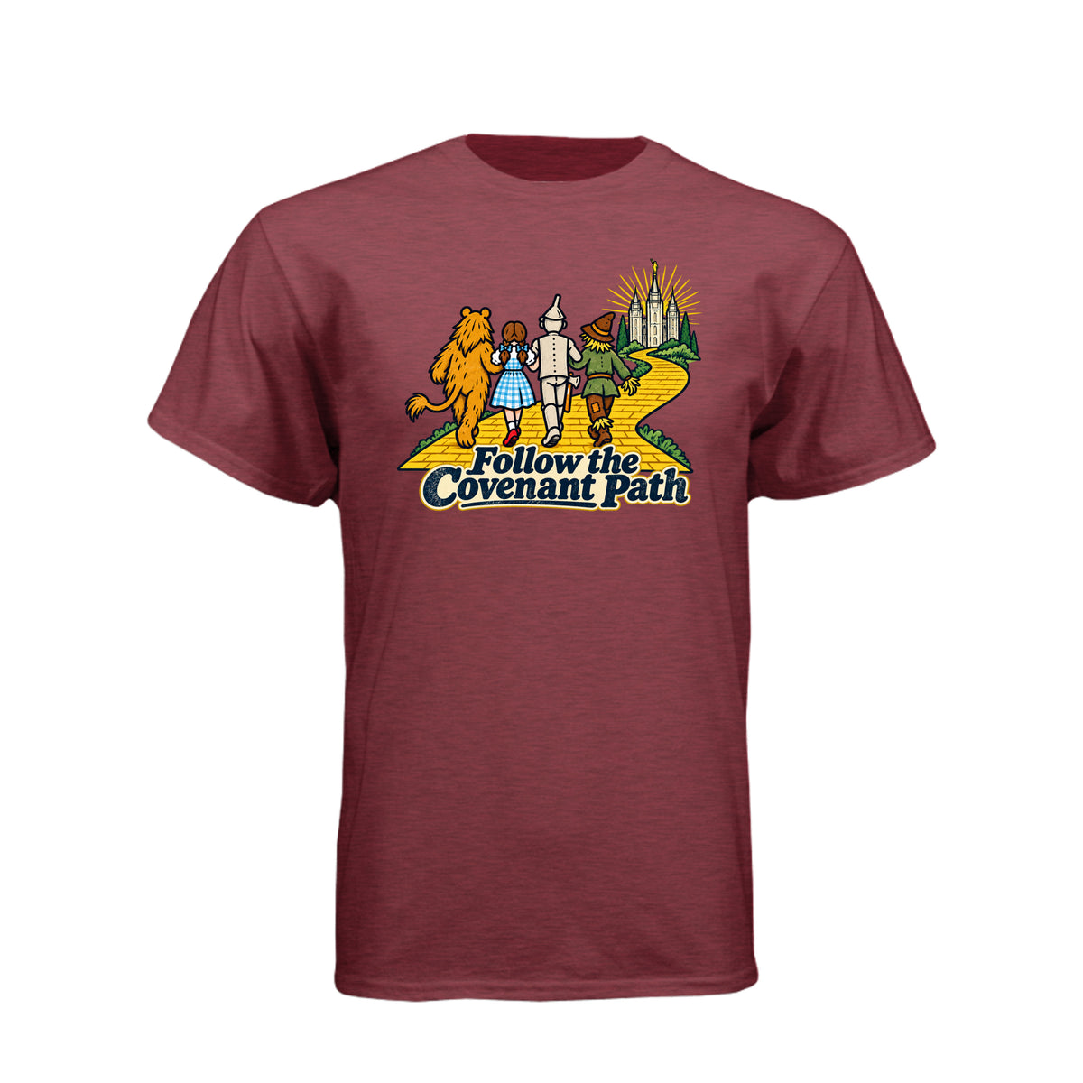 Follow The Covenant Path LDS t-shirt featuring inspirational message about covenant discipleship - product view 8