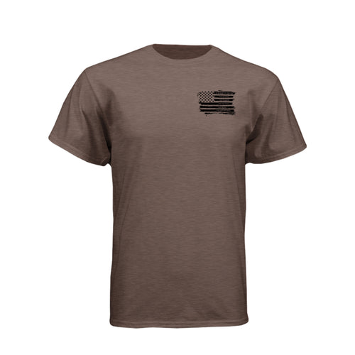 Captain Moroni Title of Liberty LDS t-shirt featuring Book of Mormon warrior and the title of liberty flag