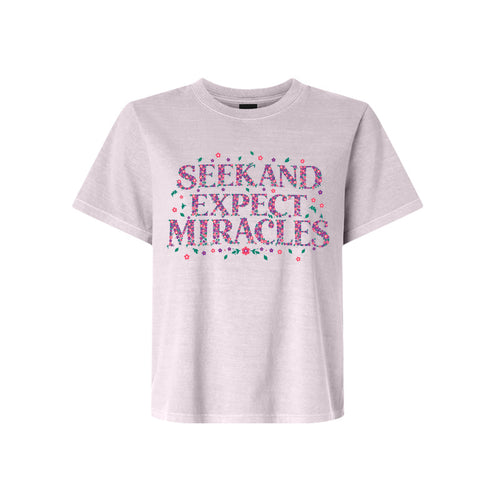 President Russell M. Nelson Seek and Expect Miracles LDS t-shirt featuring prophet and miracle message