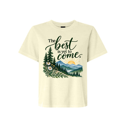 President Russell M. Nelson The Best Is Yet To Come LDS t-shirt featuring prophet and hope message - product view 2
