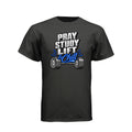 Pray Study Lift and Chill LDS t-shirt featuring daily discipleship and fitness lifestyle message - product view 2