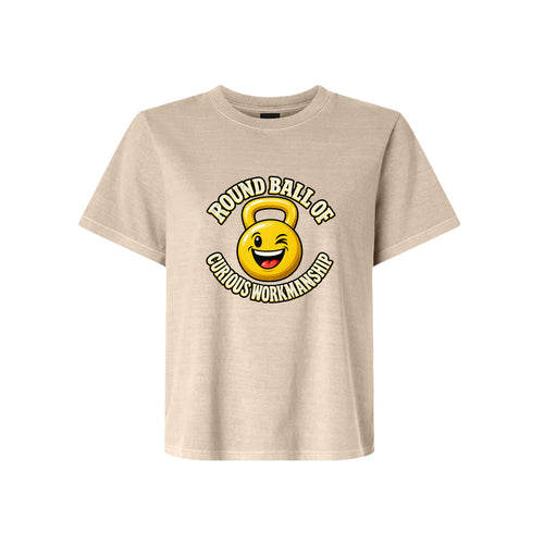 Kettlebell or Liahona LDS t-shirt in alternate colorway featuring Book of Mormon and fitness theme - product view 2