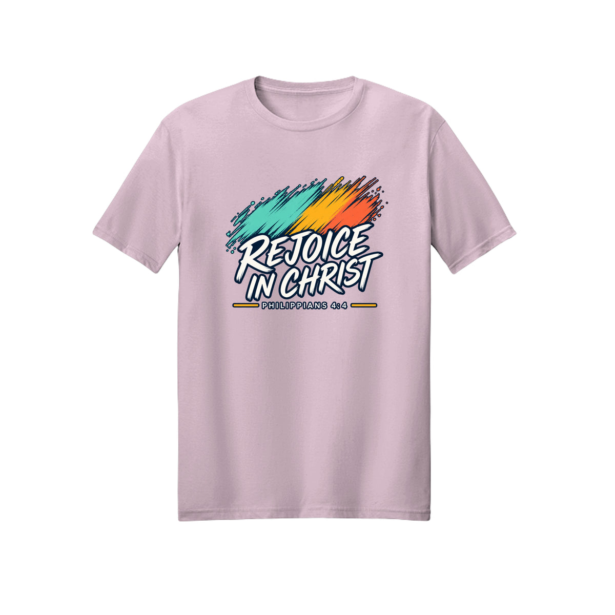Brush Stroke Rejoice in Christ shirt in Light Pink