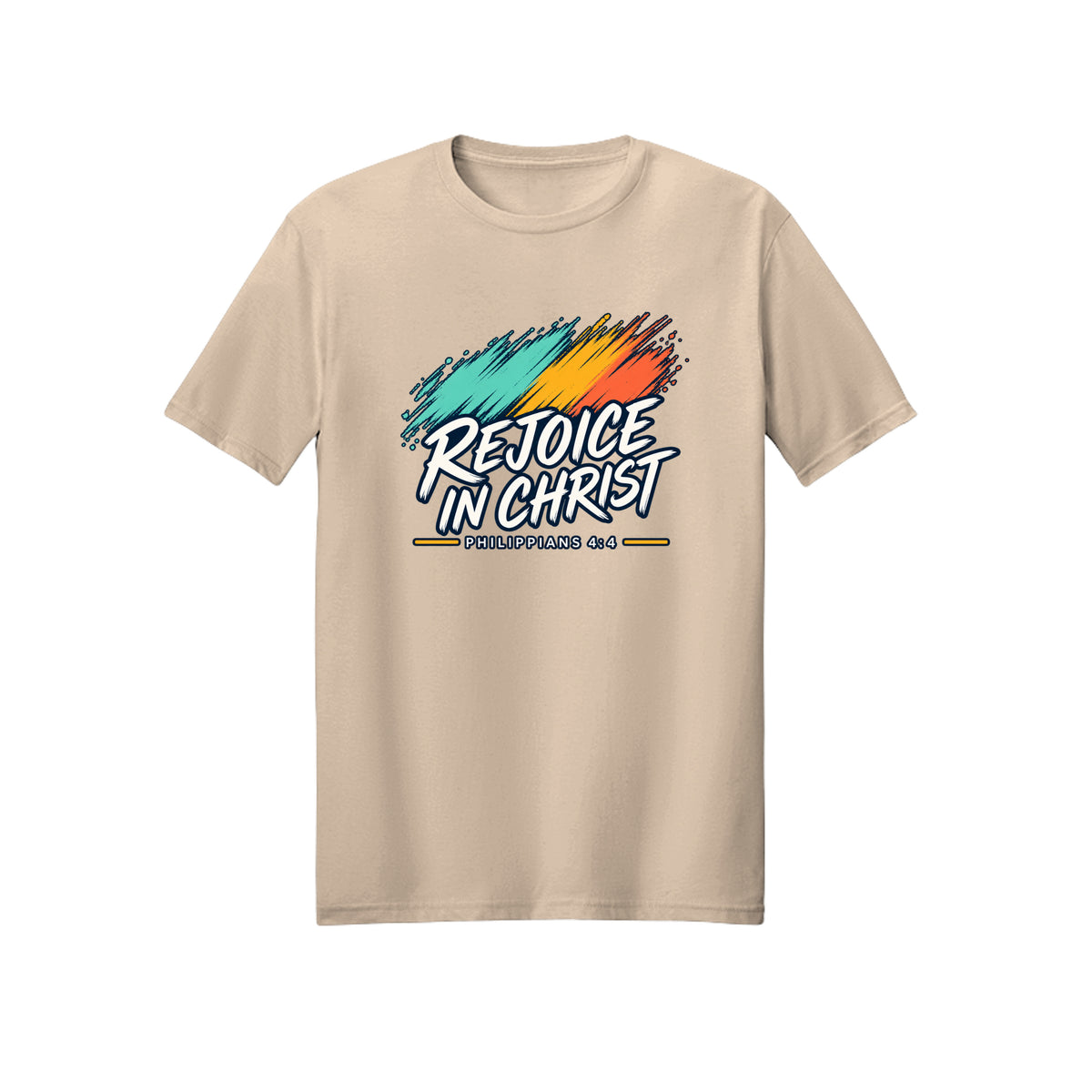 Brush Stroke Rejoice in Christ shirt in Natural