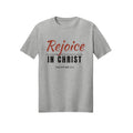 Distressed Rejoice in Christ shirt in Ash