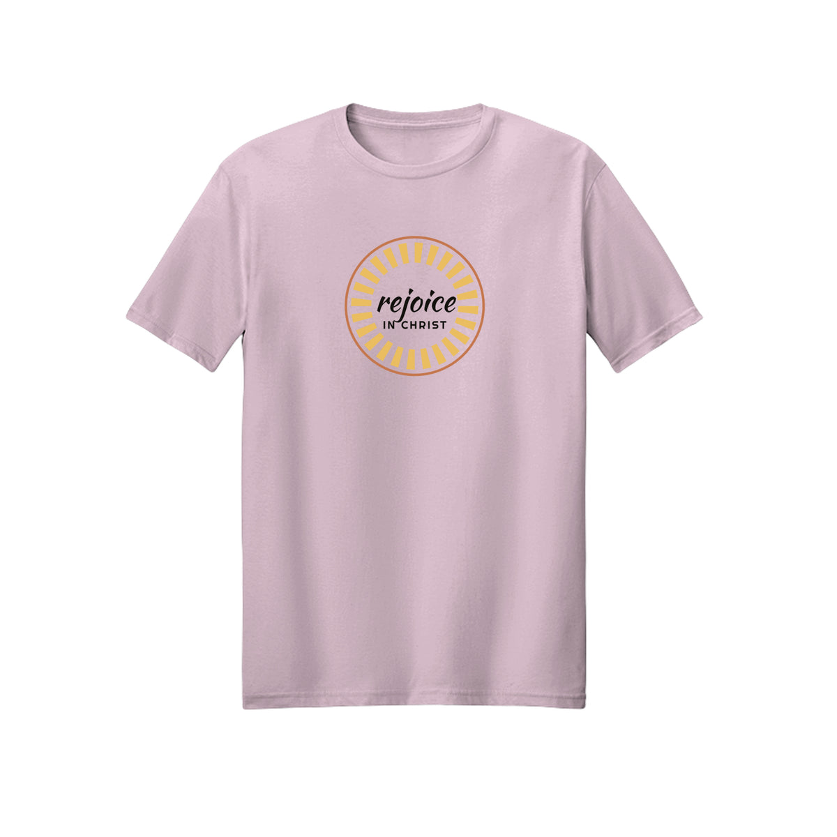 Sunburst Rejoice in Christ shirt in Light Pink