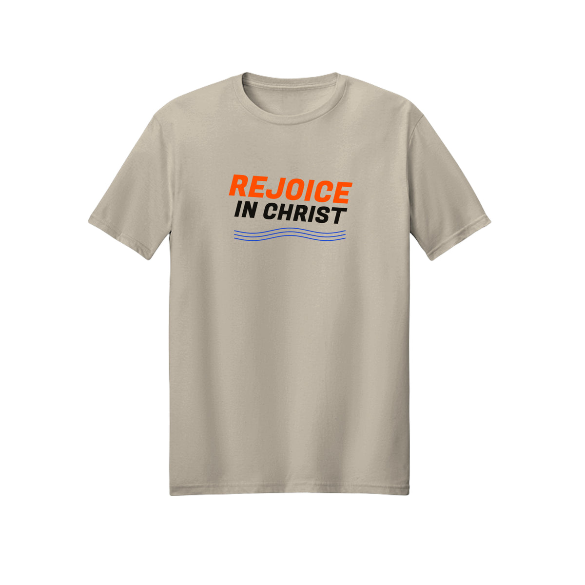Starburst Rejoice in Christ shirt in Sand