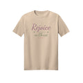 Soft Script Rejoice in Christ shirt — 2027 LDS youth theme design, Philippians 4:4 in Natural
