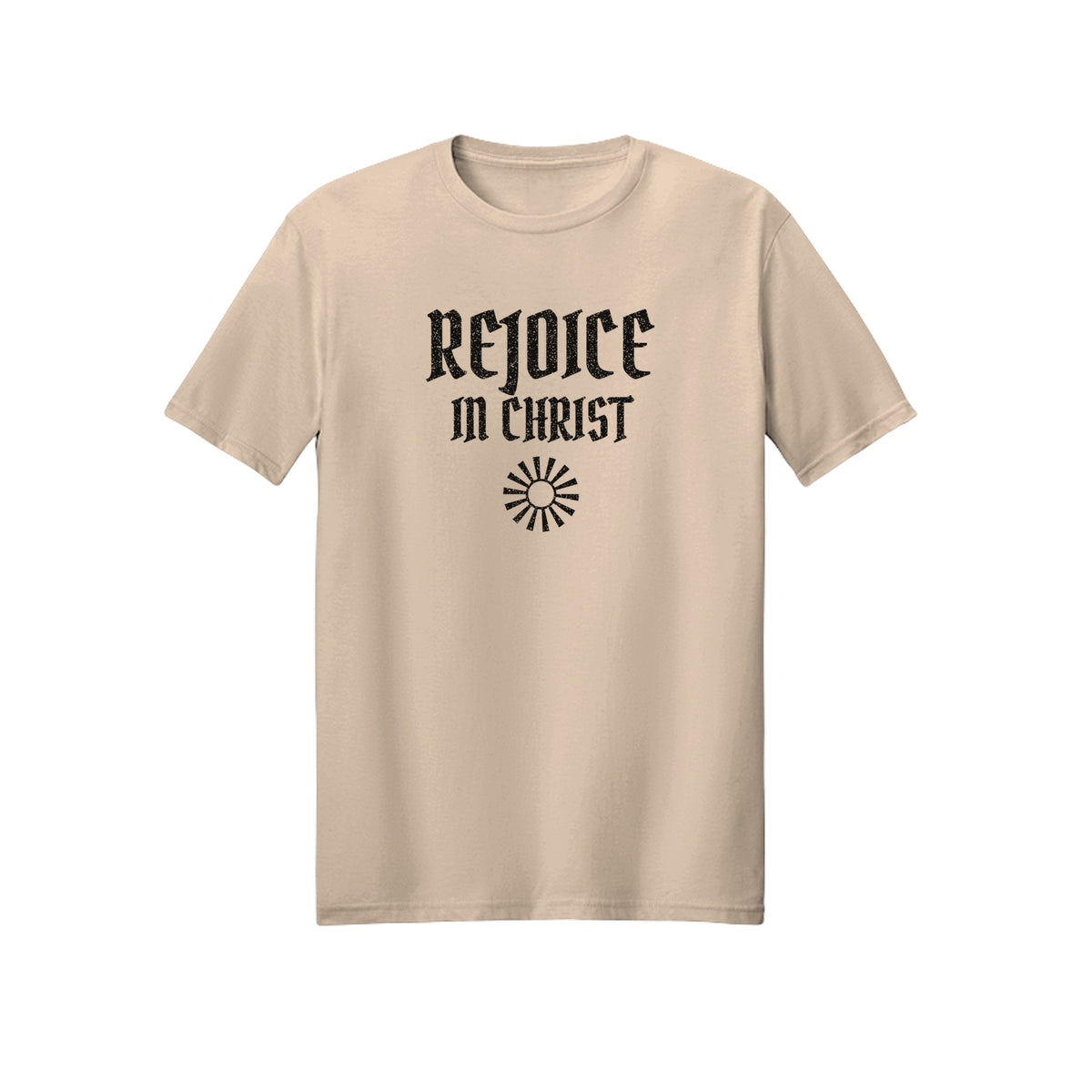 Gothic Rejoice in Christ shirt in Natural