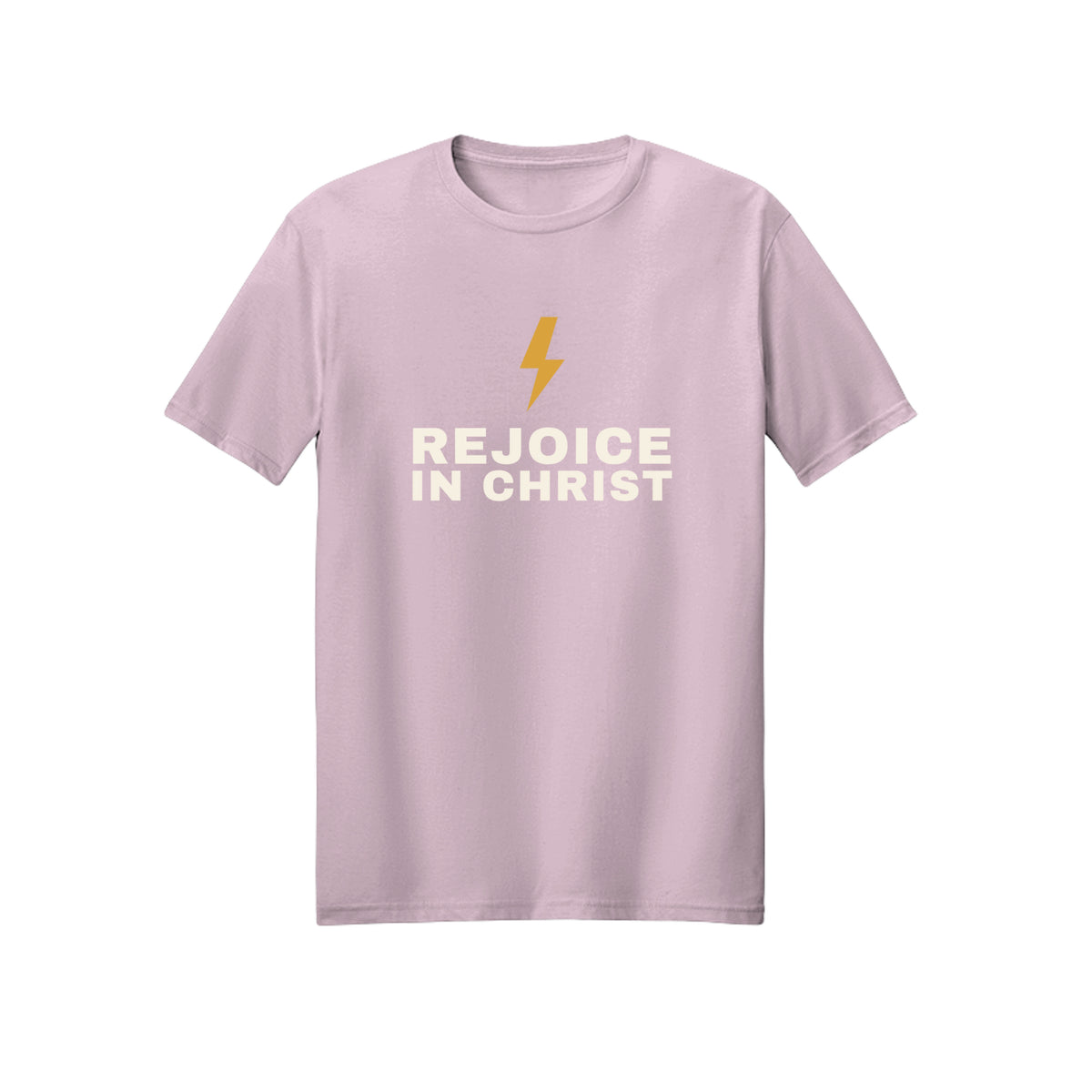 Lightning Rejoice in Christ shirt in Light Pink