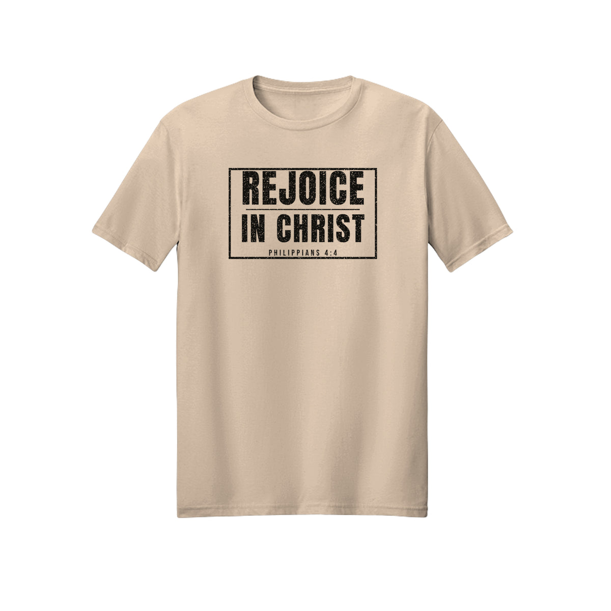 Boxed Rejoice in Christ shirt in Natural