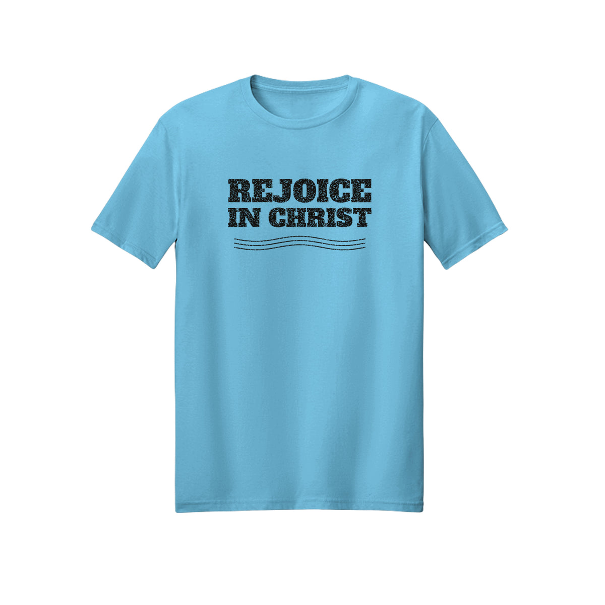 Vintage Wave Rejoice in Christ shirt in Sky