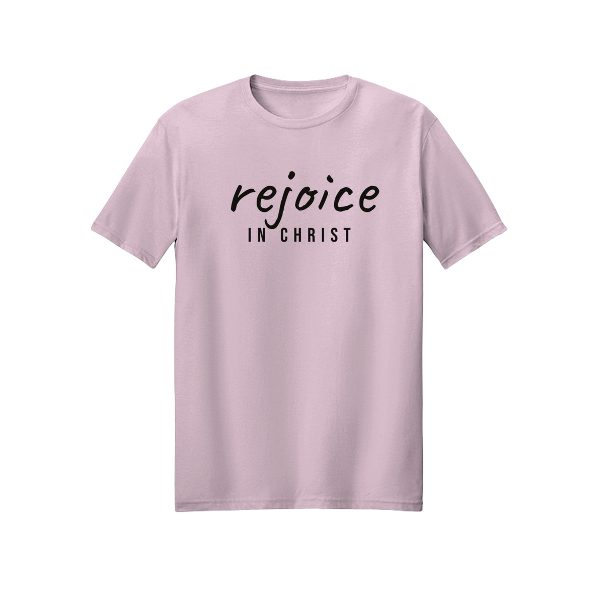 Small Modern Rejoice in Christ shirt in Light Pink
