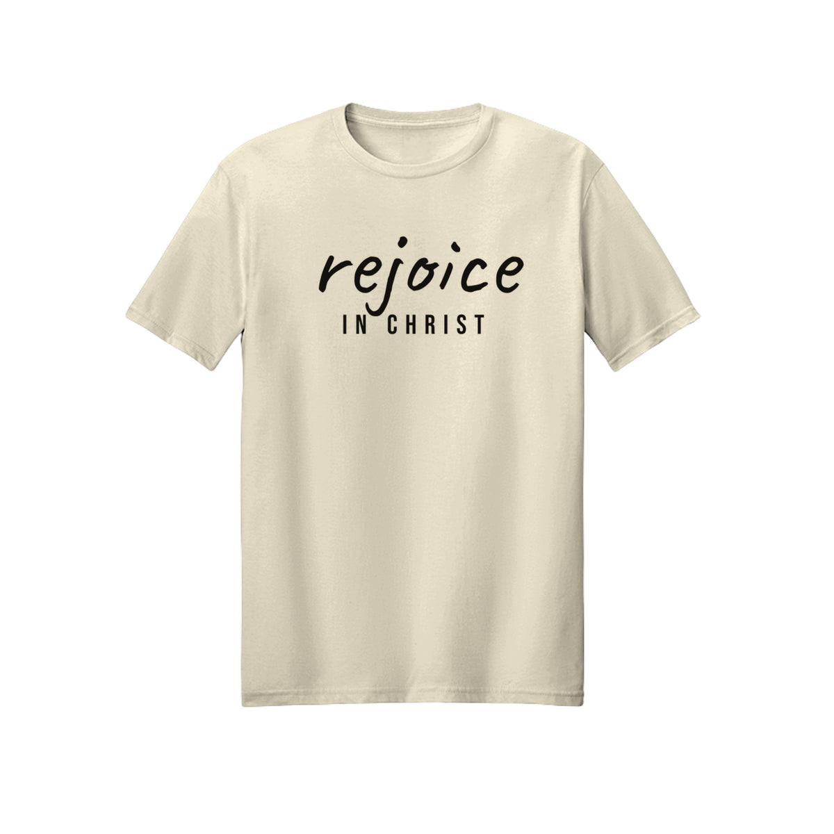 Small Modern Rejoice in Christ shirt in Off White