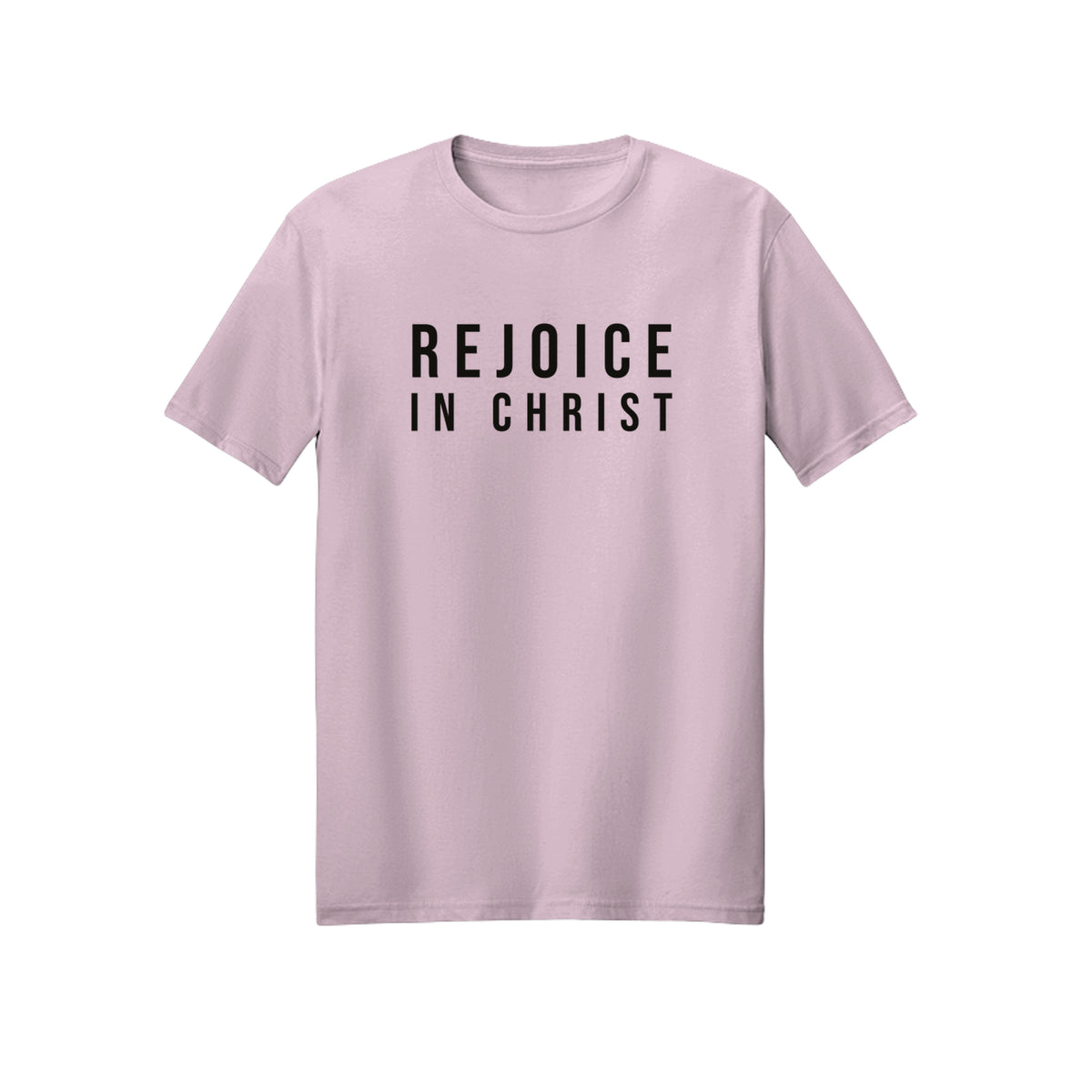 Modern Condensed Rejoice in Christ shirt in Light Pink