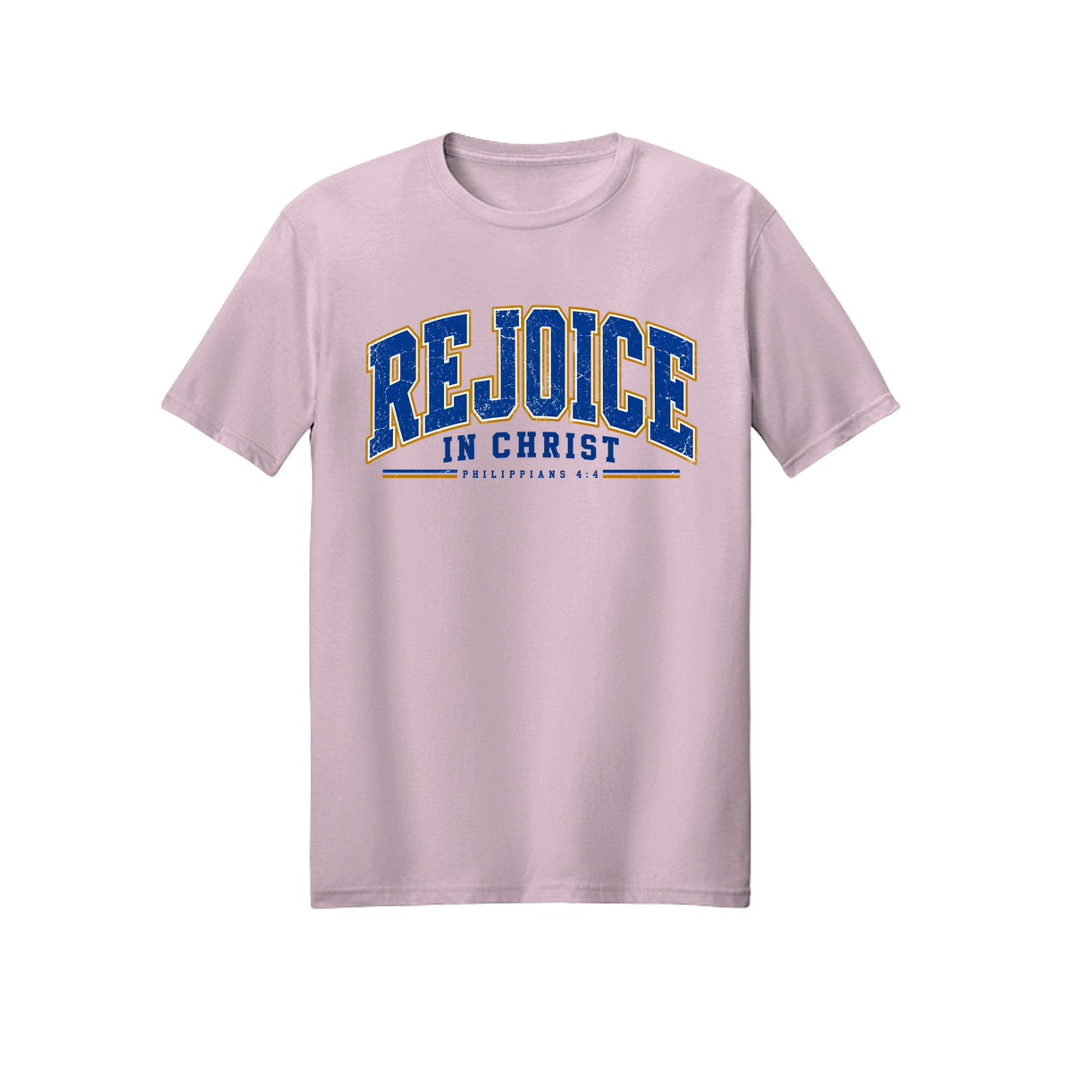 Collegiate Rejoice in Christ shirt in Light Pink
