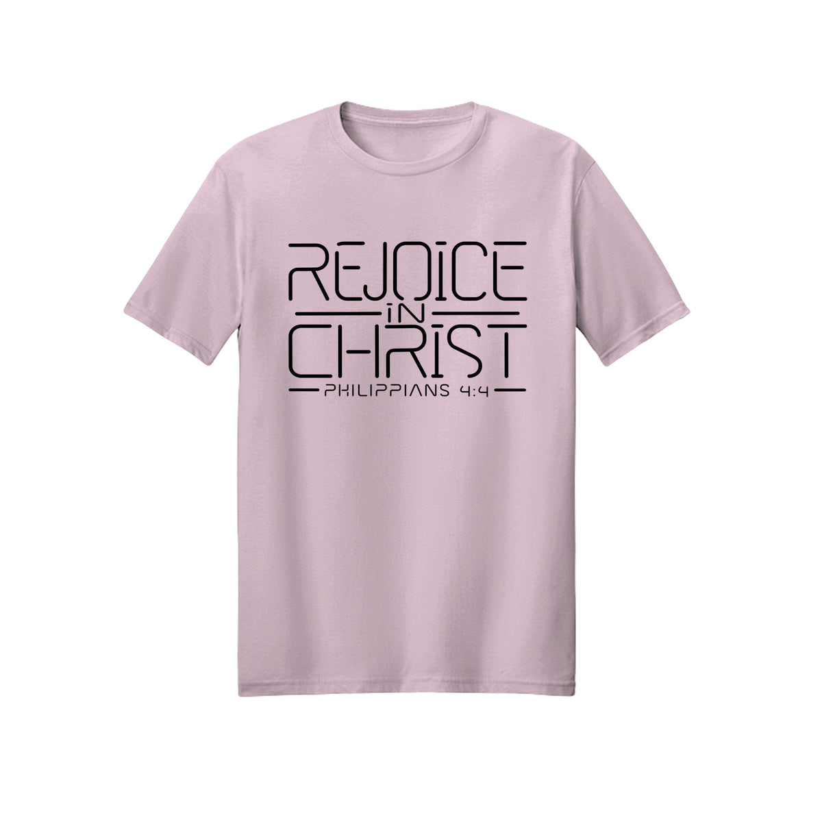 Dark Modern Line Rejoice in Christ shirt in Light Pink