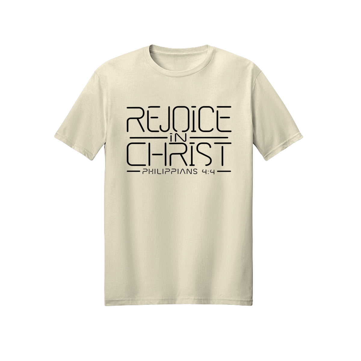 Dark Modern Line Rejoice in Christ shirt in Off White