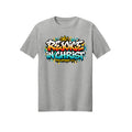 Orange and Teal Graffiti Rejoice in Christ shirt in Ash