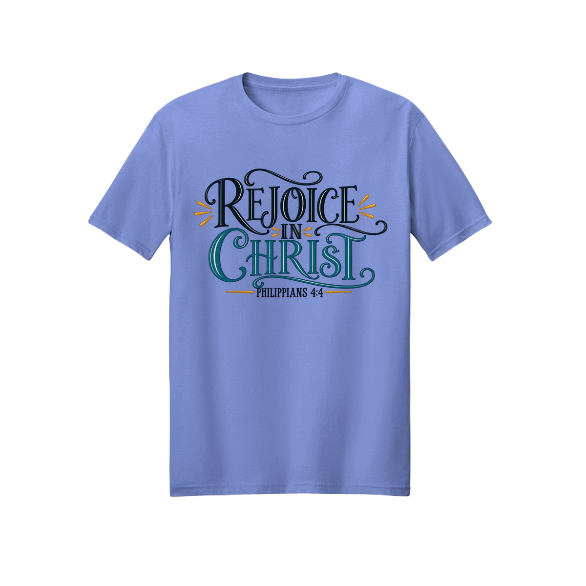Ornate Rejoice in Christ shirt in Violet