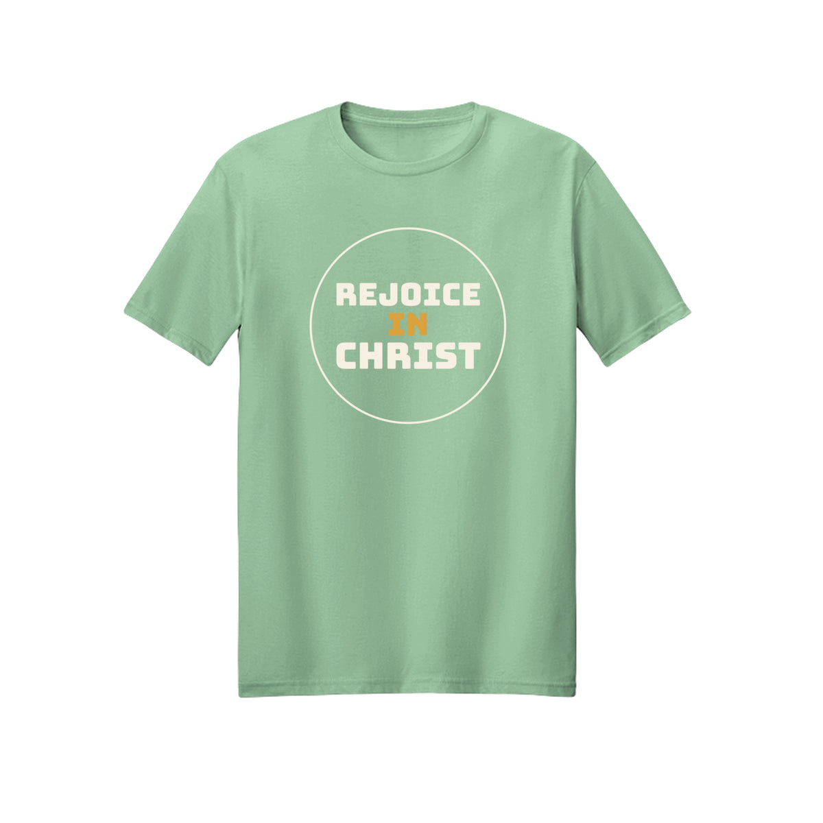 Circular Rejoice in Christ shirt in Mint Green