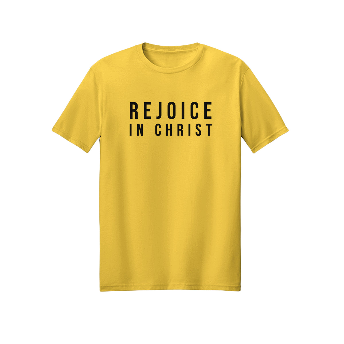 Modern Condensed Rejoice in Christ shirt in Daisy