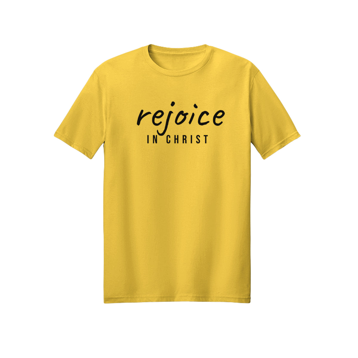 Small Modern Rejoice in Christ shirt in Daisy