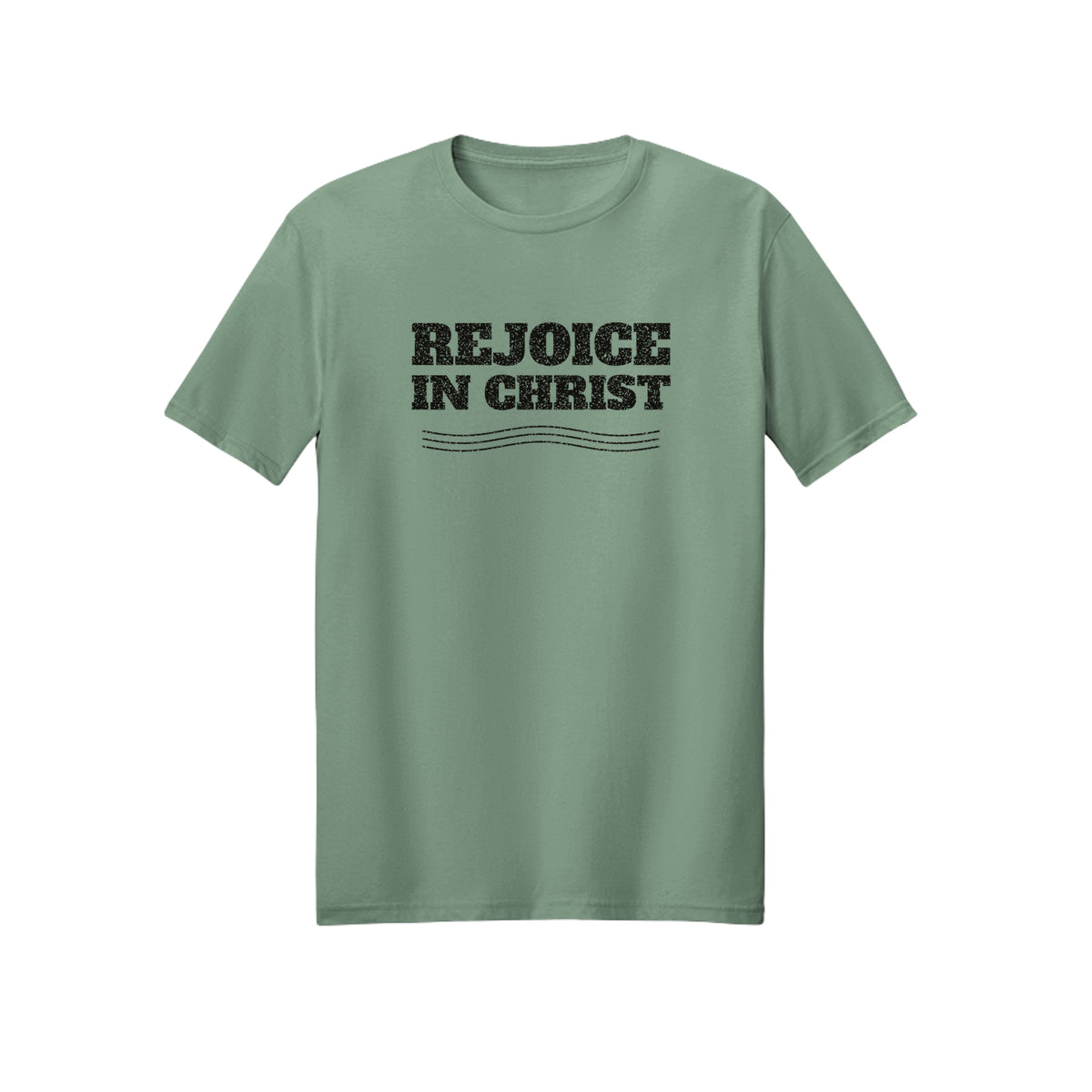 Vintage Wave Rejoice in Christ shirt in Sage
